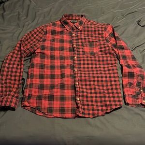 Aeropostale Red Plaid Long Sleeve Dress Shirt Excellent Condition